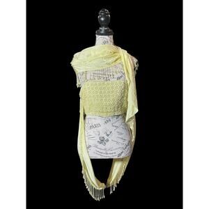 SANI Butter Yellow Pearl Lehenga Set Hand Beaded NWT MSRP $578 Size S